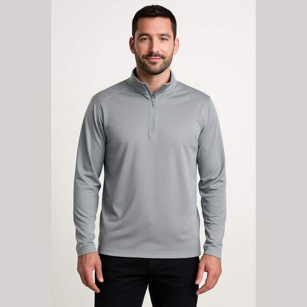 Adidas Gray Long Sleeve Half Zip Pullover Shirt XL